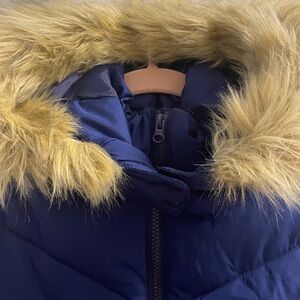 Banana Republic Deep Blue Fleece lined  hooded Vest large